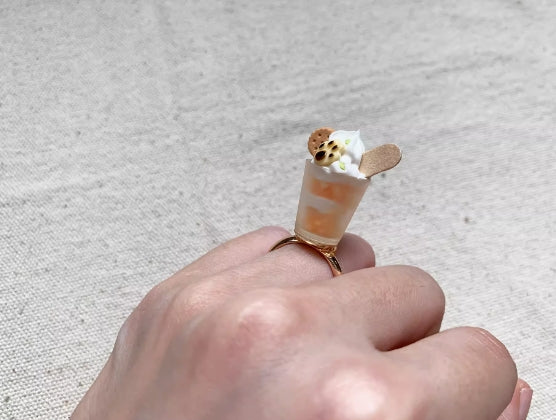 A Cute Cookie And Cheese Cup-Shaped Ring,Special Design, Adorable Style.