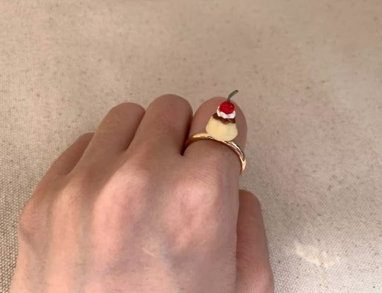 "Adorable Cherry Pudding Ring",Girly Style,Interesting design is a special gift. Niche style