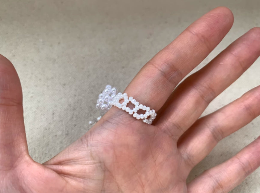 Vintagepunk "Adorable Bow Ring",Beaded bow,Unique Handcrafted Artisanal Piece, Niche Style.