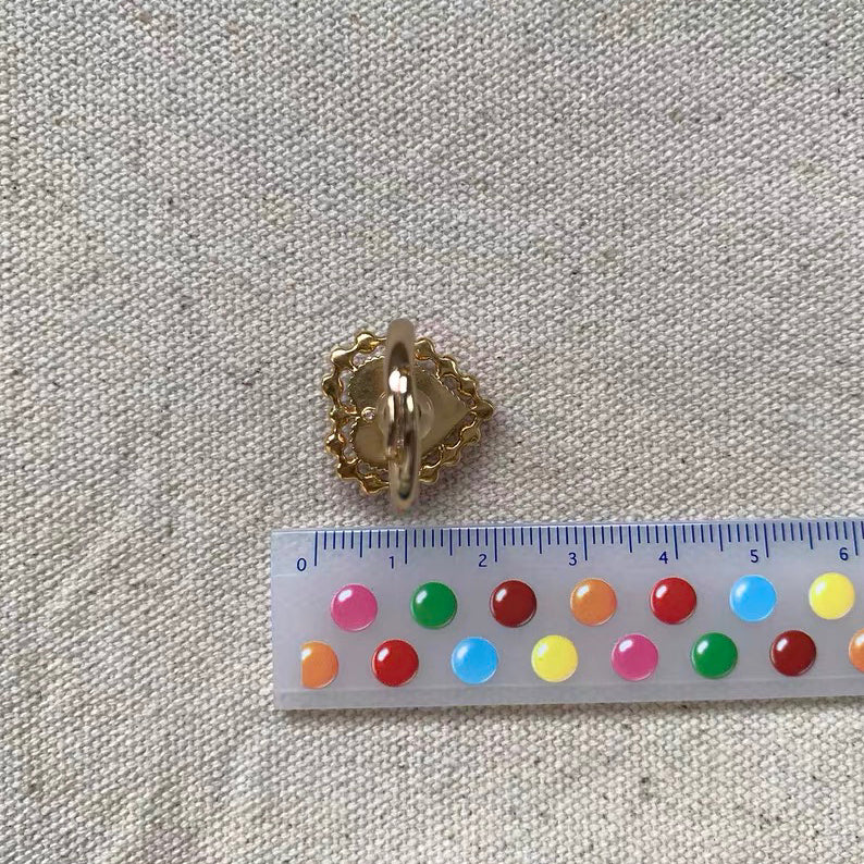 Vintage Heart Shape Ring Retro Pearl Beaded Dainty Adjustable Finger Rings for Women