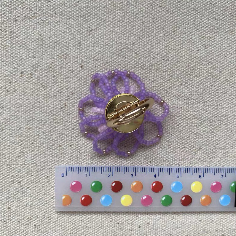 Blooming Flower Ring Colorful Exaggerate Adjustable Bead Finger Rings for Vacation Holiday