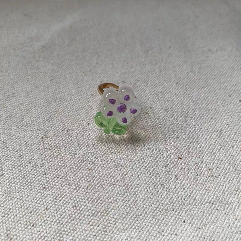 Colorful Flower Floral Ring Cute Adorable Summer Beach Fashion Rings for Women Teens Girls