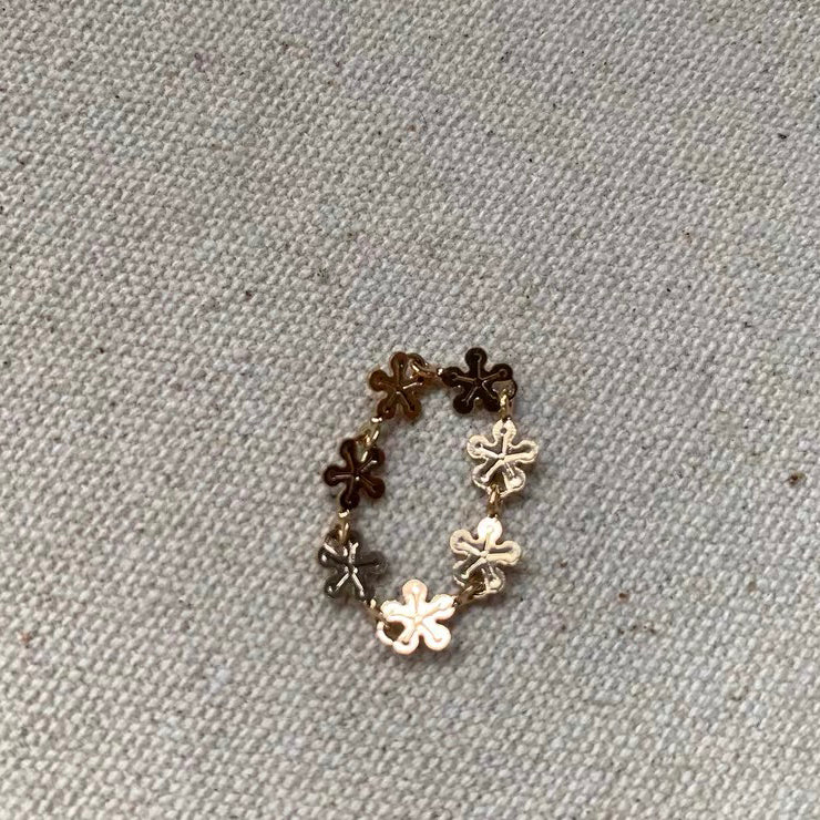 Cute Colorful Daisy Aesthetic Sunflower Ring You Are My Sunshine Flowers Stacking Rings