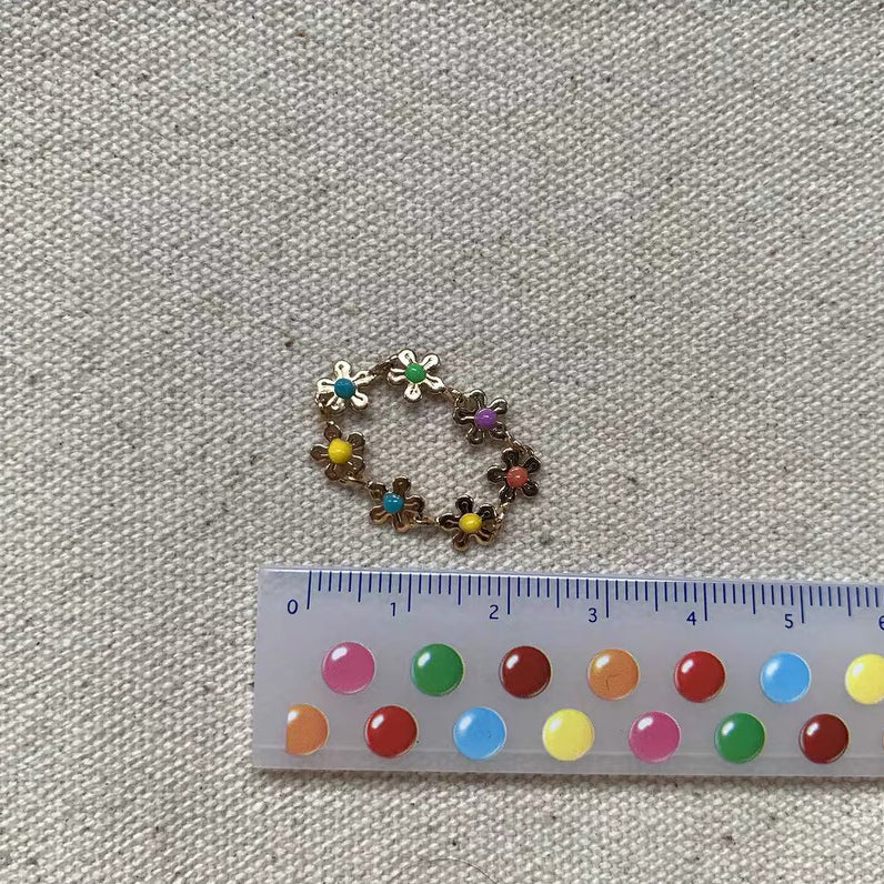 Cute Colorful Daisy Aesthetic Sunflower Ring You Are My Sunshine Flowers Stacking Rings