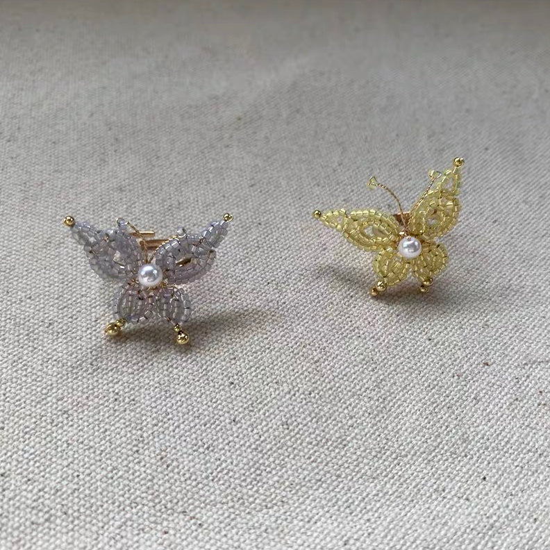 Butterfly Boho Cute Beaded Ring Handmade Statement Colorful Fashion Rings for Women