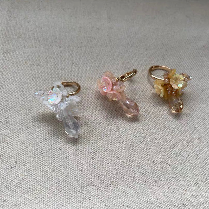 Flower Balls Ring Handmade Colorful Bead Drop Cute Femine Floral Trendy Finger Rings