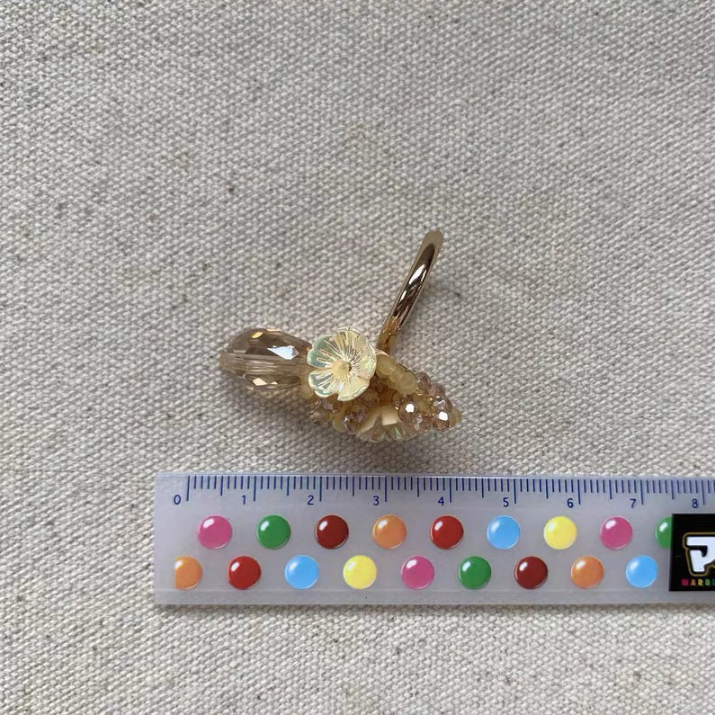 Flower Balls Ring Handmade Colorful Bead Drop Cute Femine Floral Trendy Finger Rings