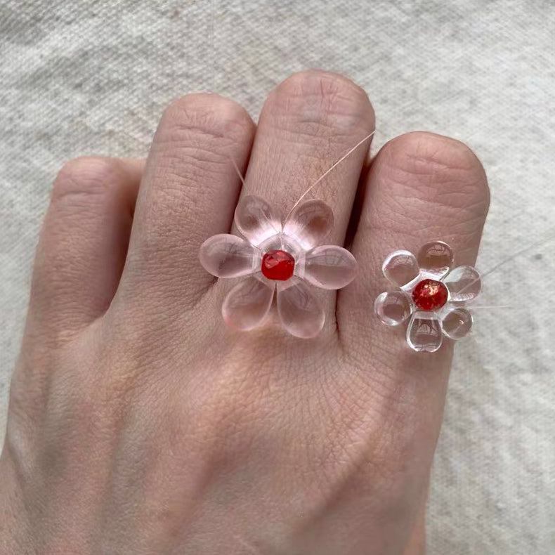 Flower Floral Daisy Adorable Cute Lovely Adjustable Dainty Fashion Finger Ring for Women Girls