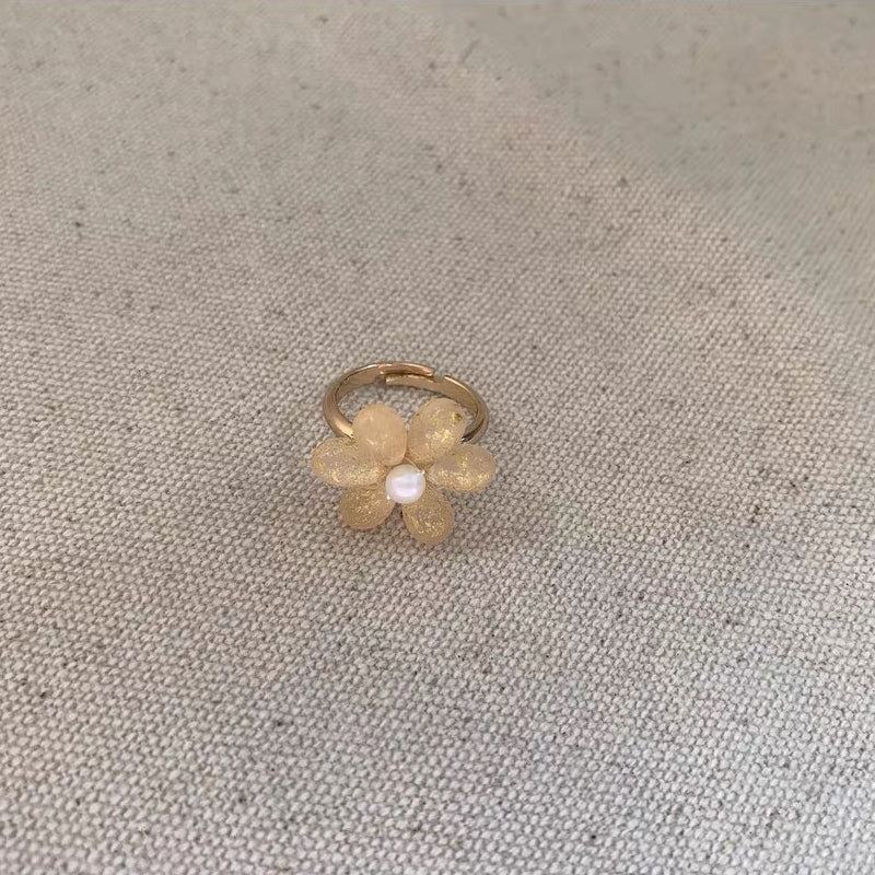 Flower Floral Daisy Adorable Cute Lovely Adjustable Dainty Fashion Finger Ring for Women Girls