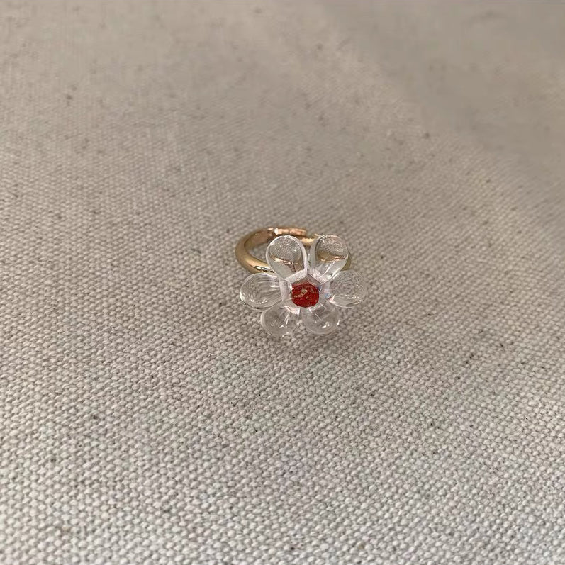 Flower Floral Daisy Adorable Cute Lovely Adjustable Dainty Fashion Finger Ring for Women Girls