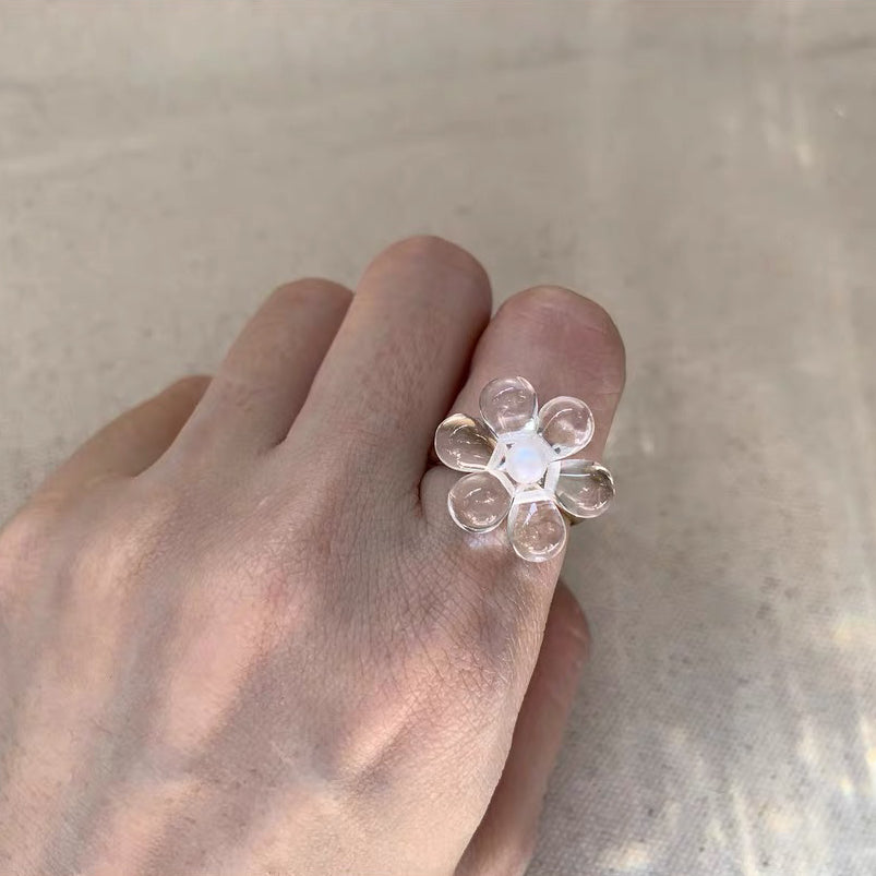 Flower Floral Daisy Adorable Cute Lovely Adjustable Dainty Fashion Finger Ring for Women Girls