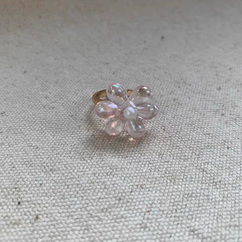 Flower Floral Daisy Adorable Cute Lovely Adjustable Dainty Fashion Finger Ring for Women Girls