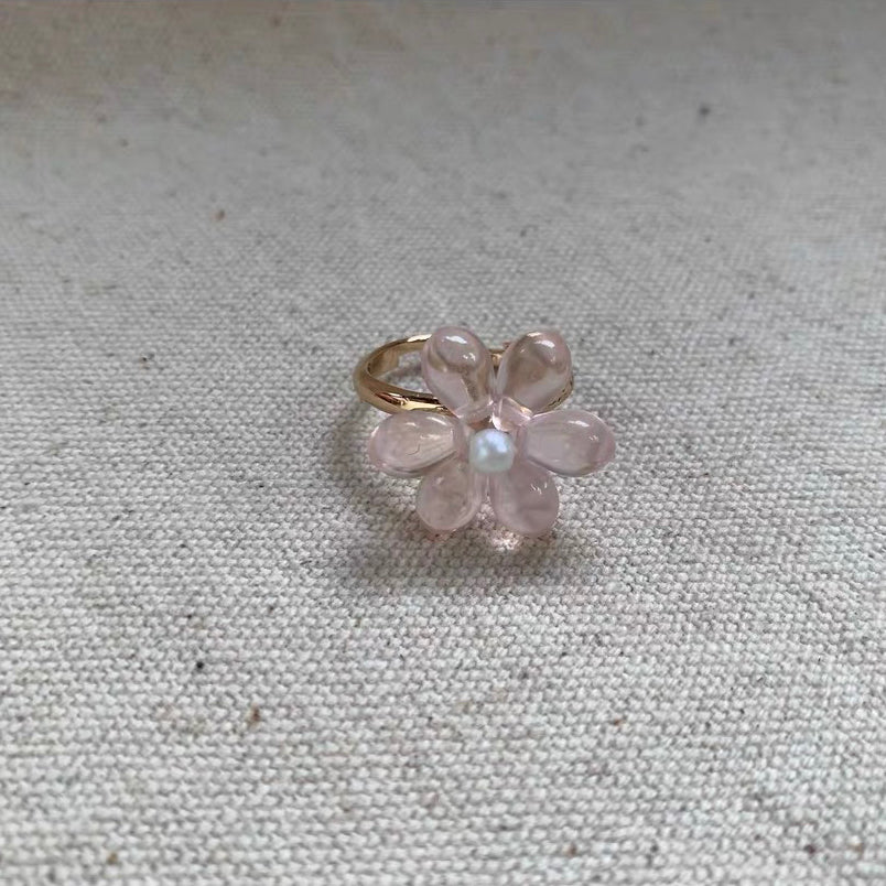 Flower Floral Daisy Adorable Cute Lovely Adjustable Dainty Fashion Finger Ring for Women Girls