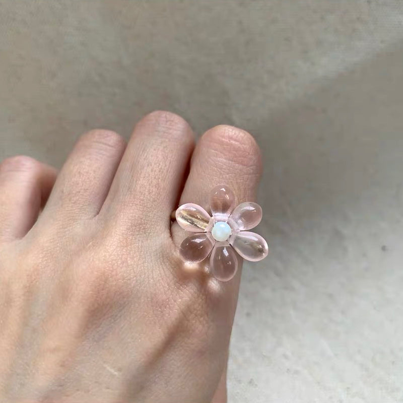 Flower Floral Daisy Adorable Cute Lovely Adjustable Dainty Fashion Finger Ring for Women Girls