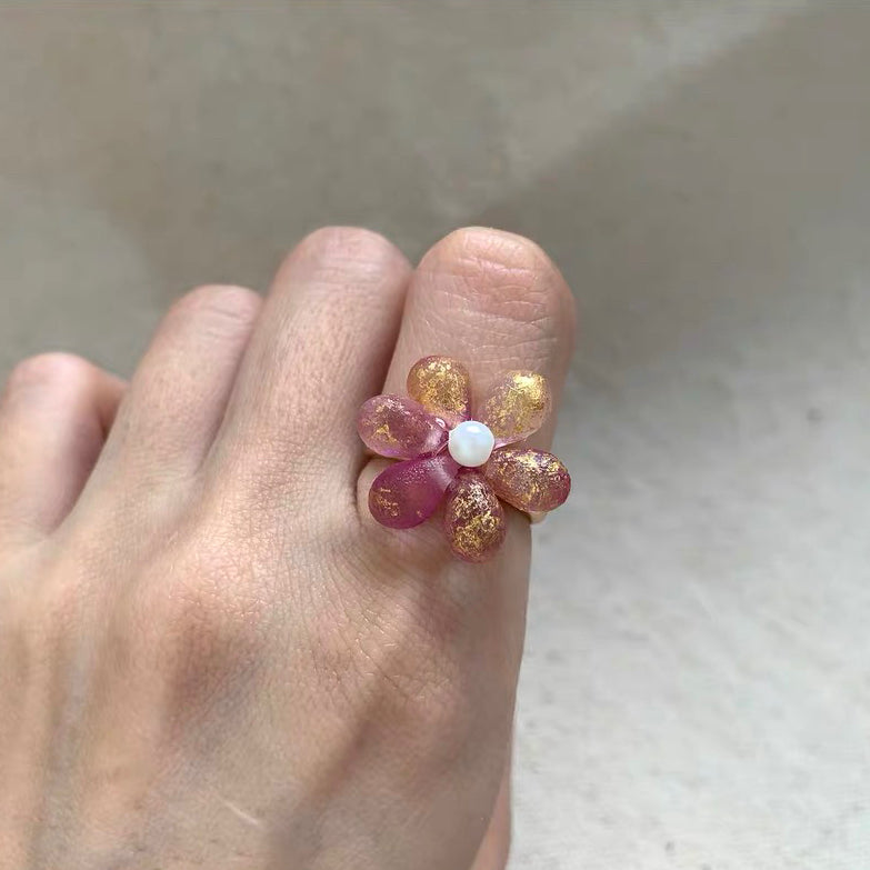 Flower Floral Daisy Adorable Cute Lovely Adjustable Dainty Fashion Finger Ring for Women Girls