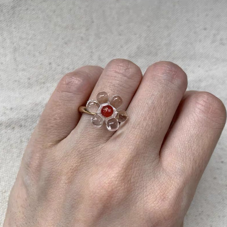 Flower Floral Daisy Adorable Cute Lovely Adjustable Dainty Fashion Finger Ring for Women Girls