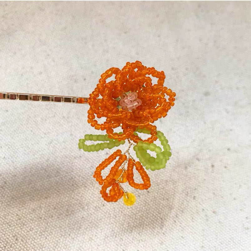 Flower Petal Floral Brooch Elegant Exquisite Colorful Art Lapel Pin for Women Wedding Banquet Party