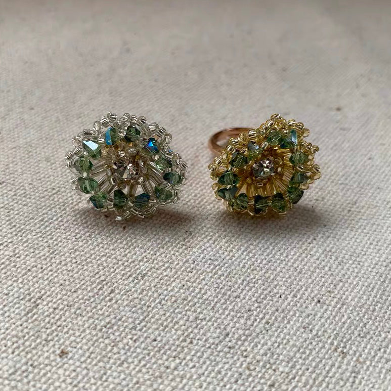 Sterling Rhinestone Ring Colorful Trendy Sparkly Rings Personality Accessories Jewelry for Women Girls