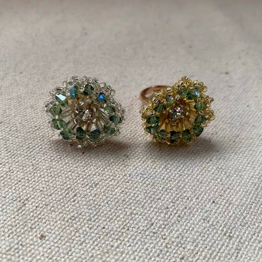 Sterling Rhinestone Ring Colorful Trendy Sparkly Rings Personality Accessories Jewelry for Women Girls