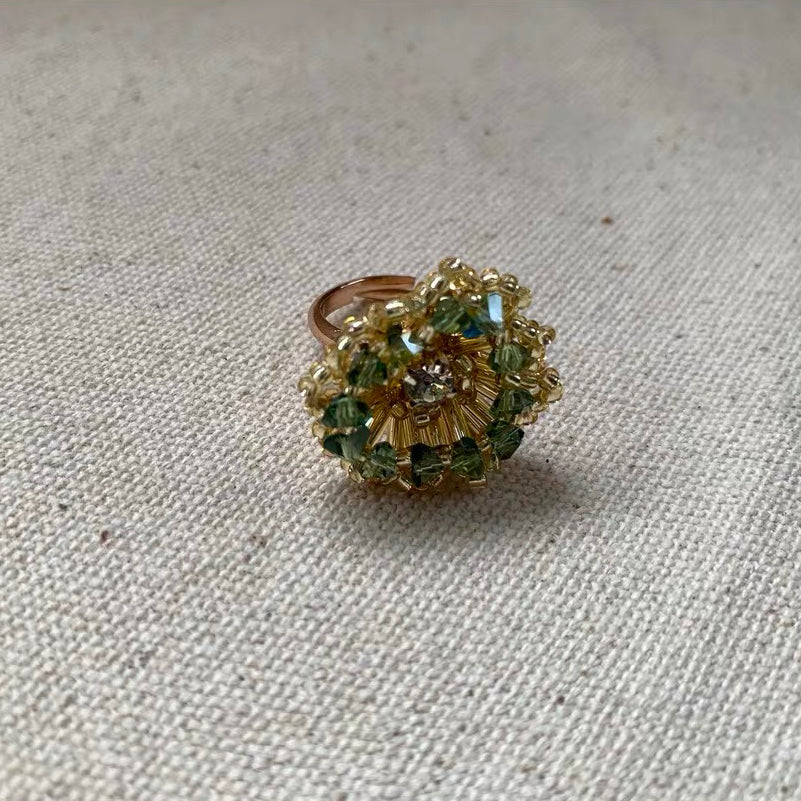 Sterling Rhinestone Ring Colorful Trendy Sparkly Rings Personality Accessories Jewelry for Women Girls