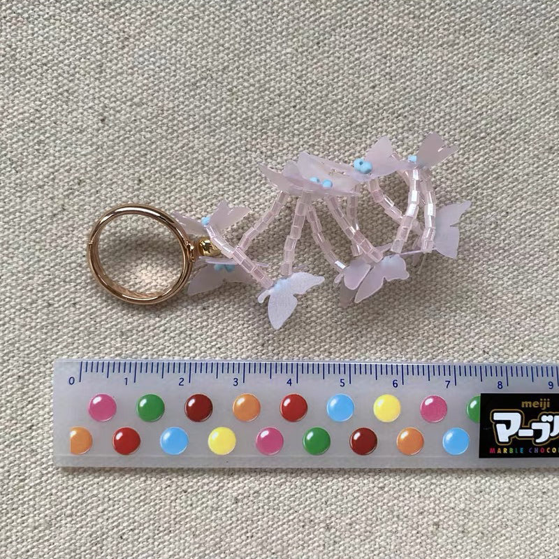 Unique Butterfly Ring Handmade Stereoscopic Tassels Adjustable Rings Accessories