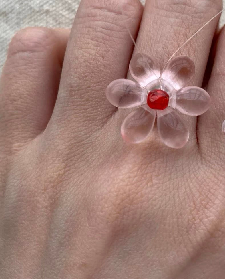 Flower Floral Daisy Adorable Cute Lovely Adjustable Dainty Fashion Finger Ring for Women Girls