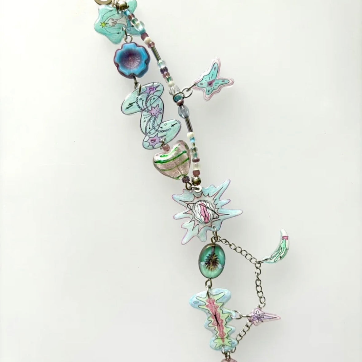 Escape from Dream, Y2K Choker Chunky Cute Charm Fashion Shrink Sheet Colorful Necklace