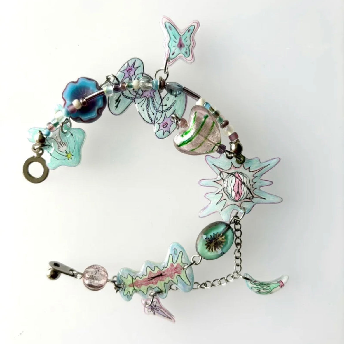 Escape from Dream, Y2K Choker Chunky Cute Charm Fashion Shrink Sheet Colorful Necklace