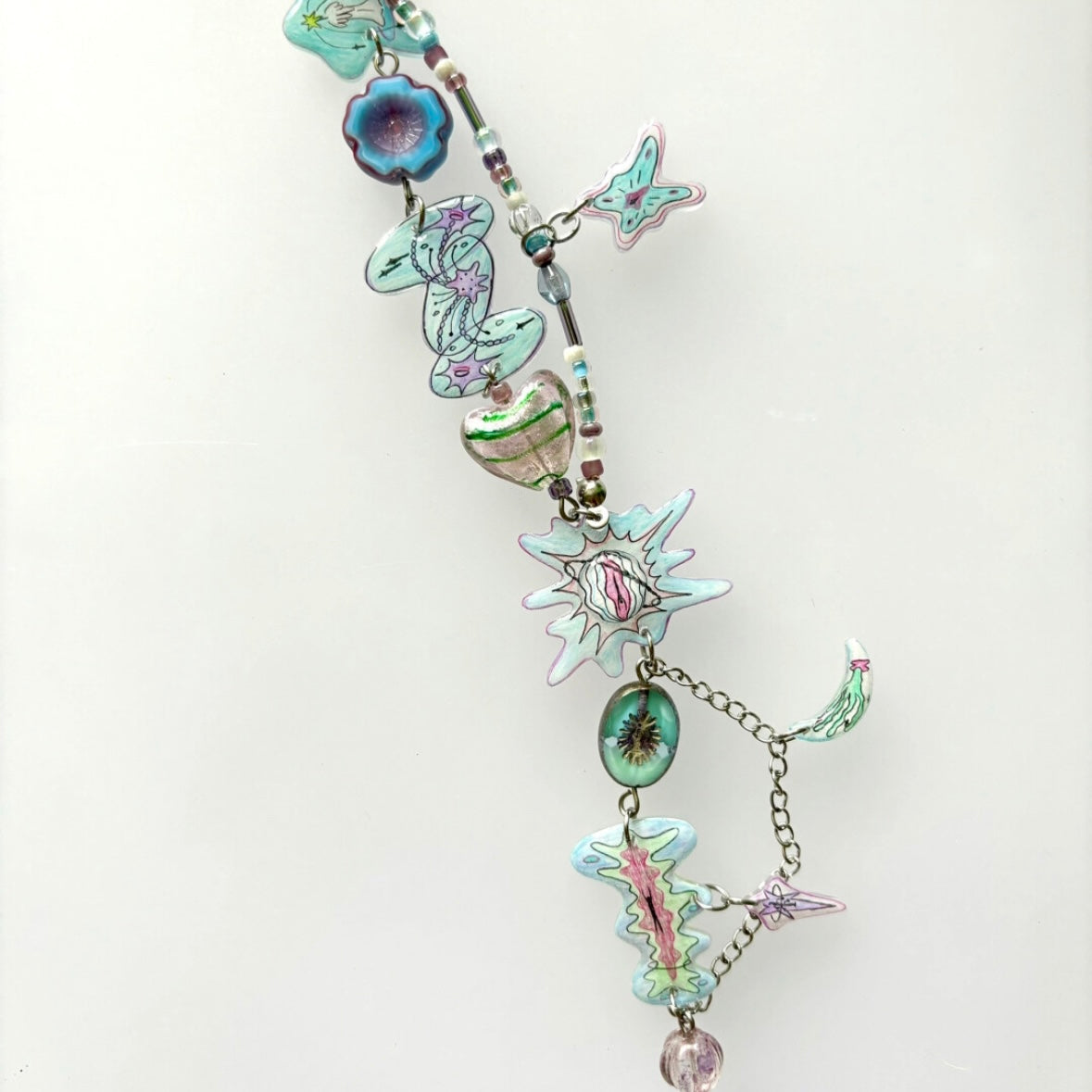 Escape from Dream, Y2K Choker Chunky Cute Charm Fashion Shrink Sheet Colorful Necklace