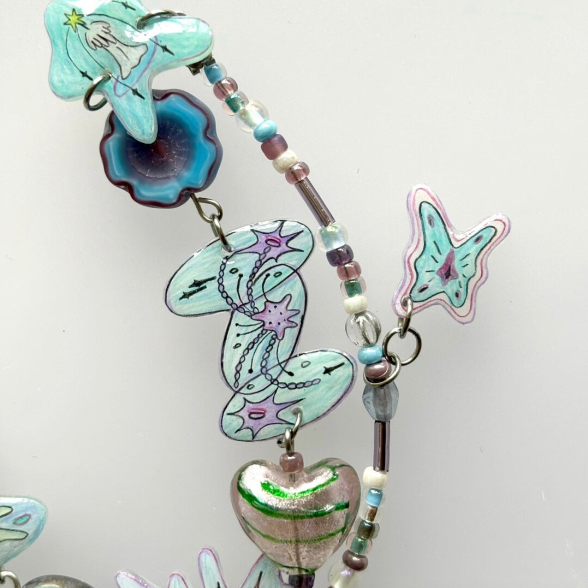 Escape from Dream, Y2K Choker Chunky Cute Charm Fashion Shrink Sheet Colorful Necklace