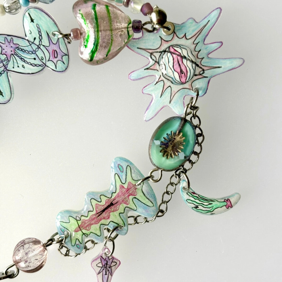 Escape from Dream, Y2K Choker Chunky Cute Charm Fashion Shrink Sheet Colorful Necklace