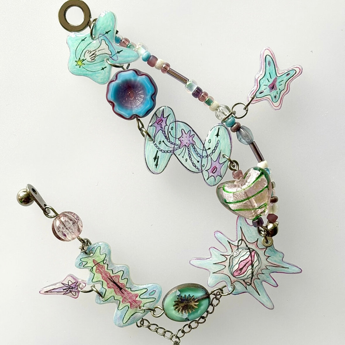 Escape from Dream, Y2K Choker Chunky Cute Charm Fashion Shrink Sheet Colorful Necklace