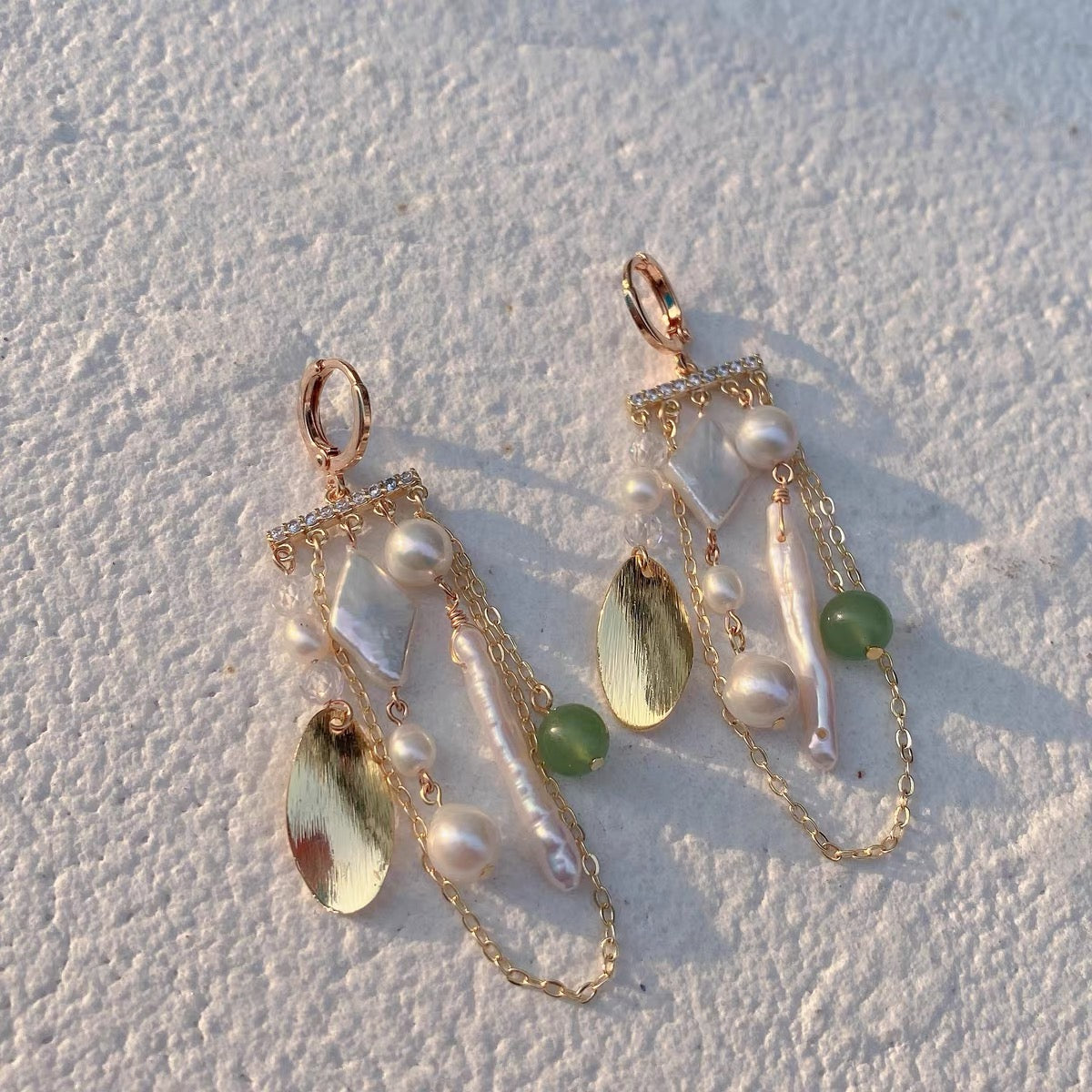 Baroque White Pearl Crystal Earrings Tassels Dangle Drop Long Earring Vintage Jewelry for Women Girls