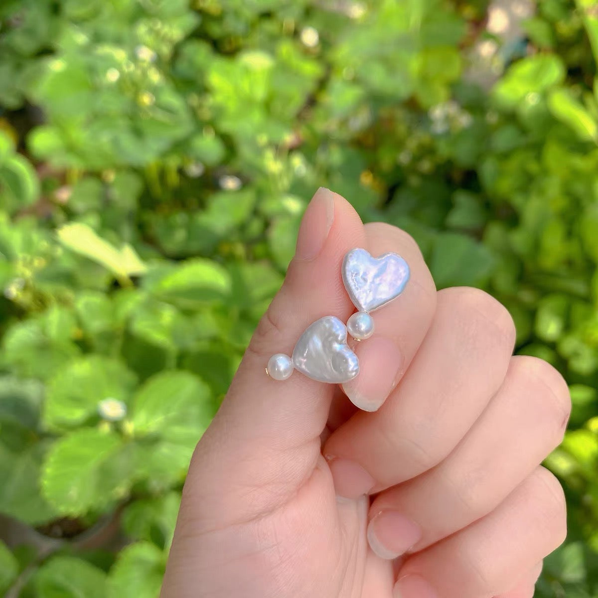 Baroque White Pearl Earrings Cute Dainty 925 Silver Heart Shape Earring Fashion Trendy Charm Jewelry