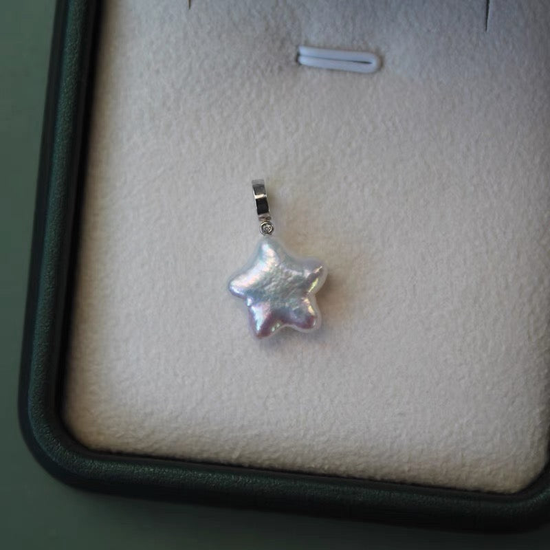 Baroque Freshwater Natural Star Pearl Necklace Dainty 925 Silver Charm Choker Chain Fashion Trendy Jewelry
