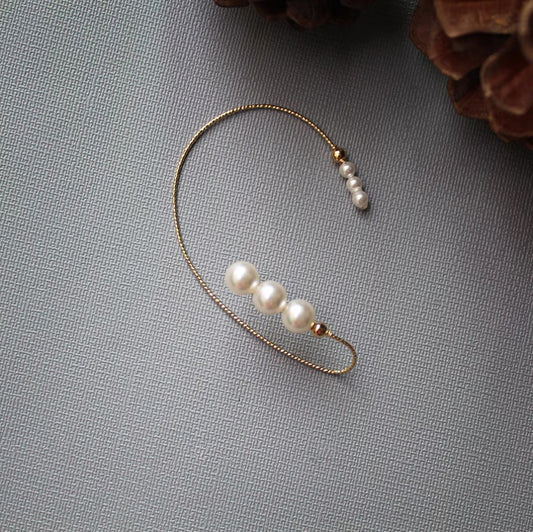 Fairy Pearls Ear Cuff Earrings Crystal Clip Climber No Piercing Wrap Around Earrings Jewelry for Women