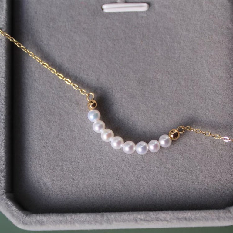 Dainty Pearl Pendant Necklaces for Women 14k Gold Plated Baroque Pearl Chain Delicate Jewelry