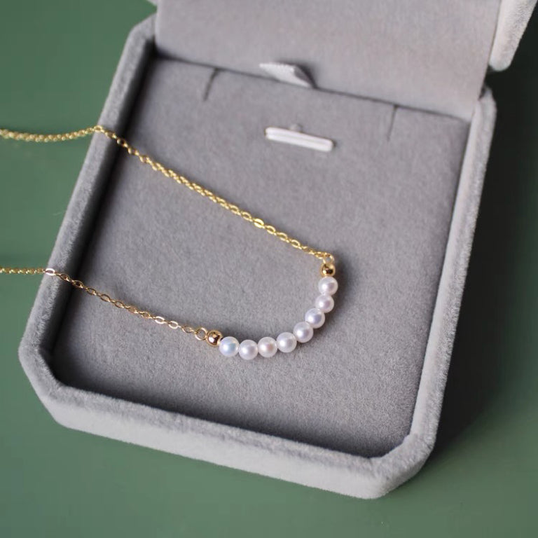 Dainty Pearl Pendant Necklaces for Women 14k Gold Plated Baroque Pearl Chain Delicate Jewelry