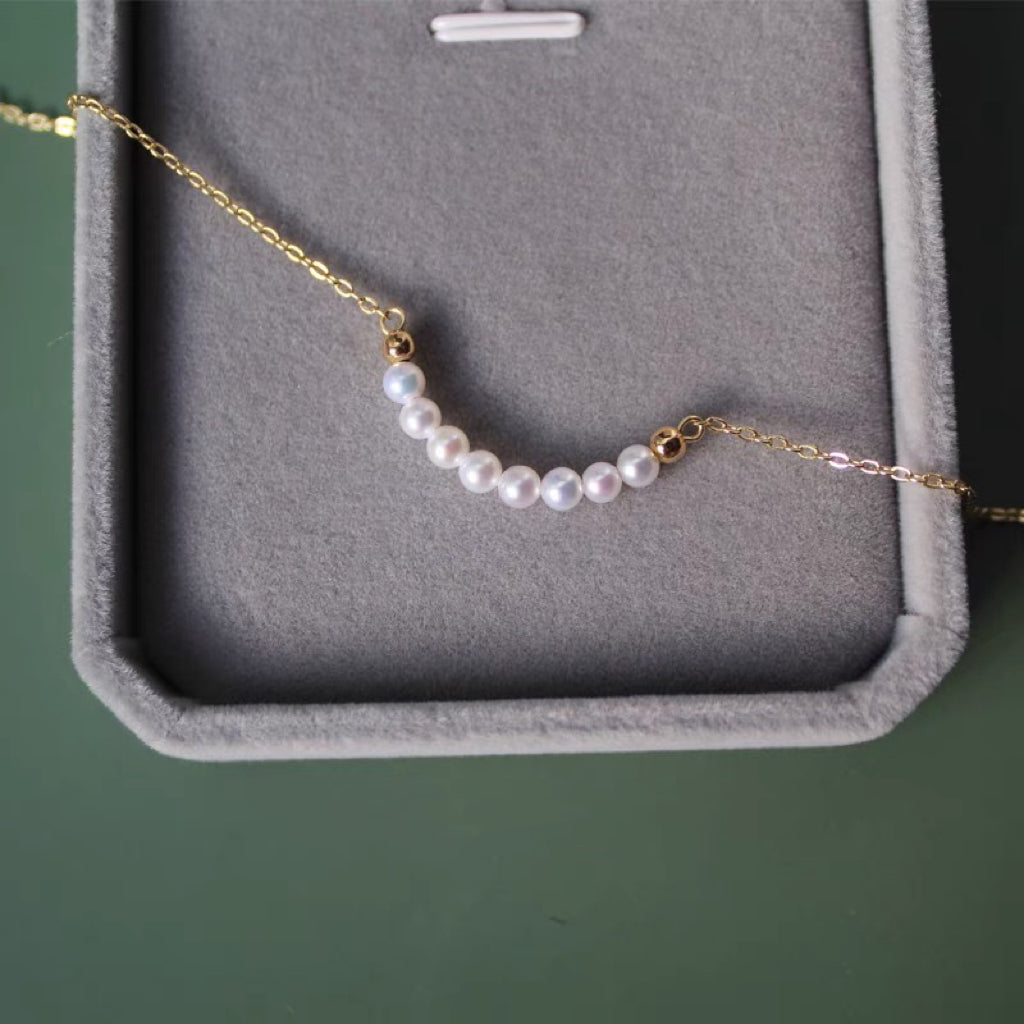 Dainty Pearl Pendant Necklaces for Women 14k Gold Plated Baroque Pearl Chain Delicate Jewelry