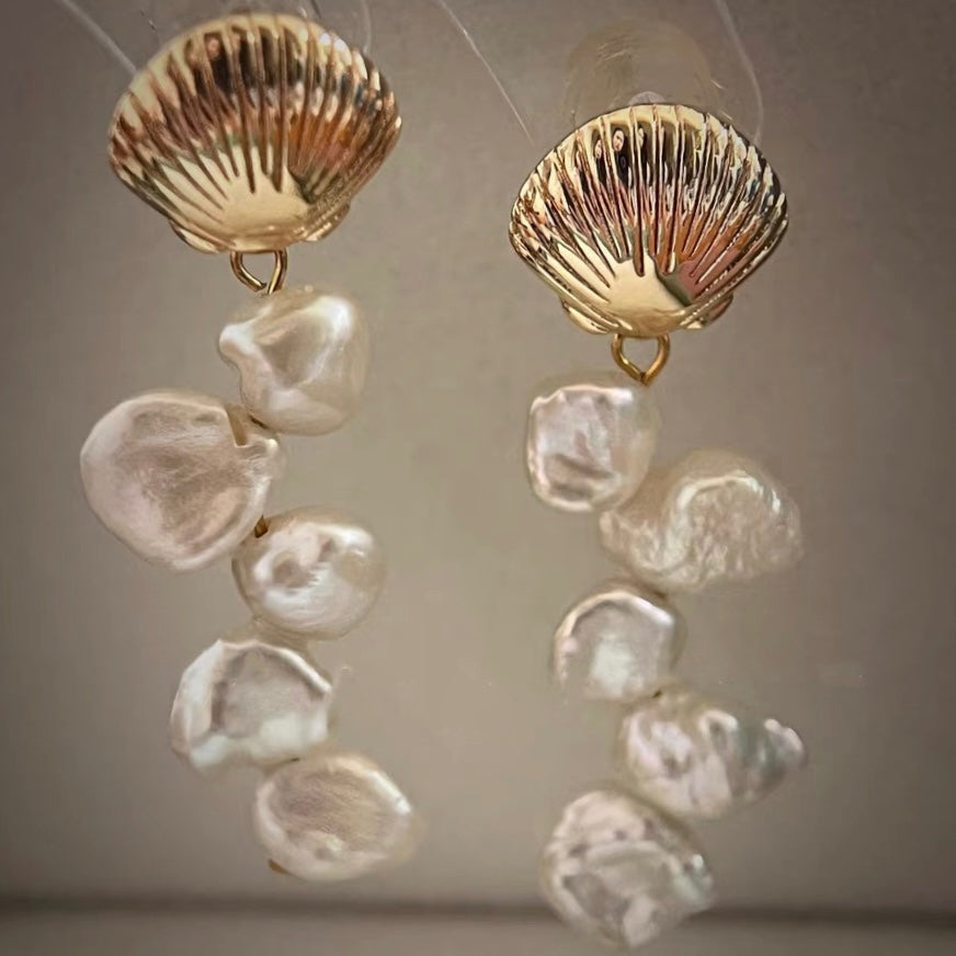 Baroque Beaded Pearl Dangle Drop Long Earring Fashion Charm Trendy Retro Vintage Jewelry