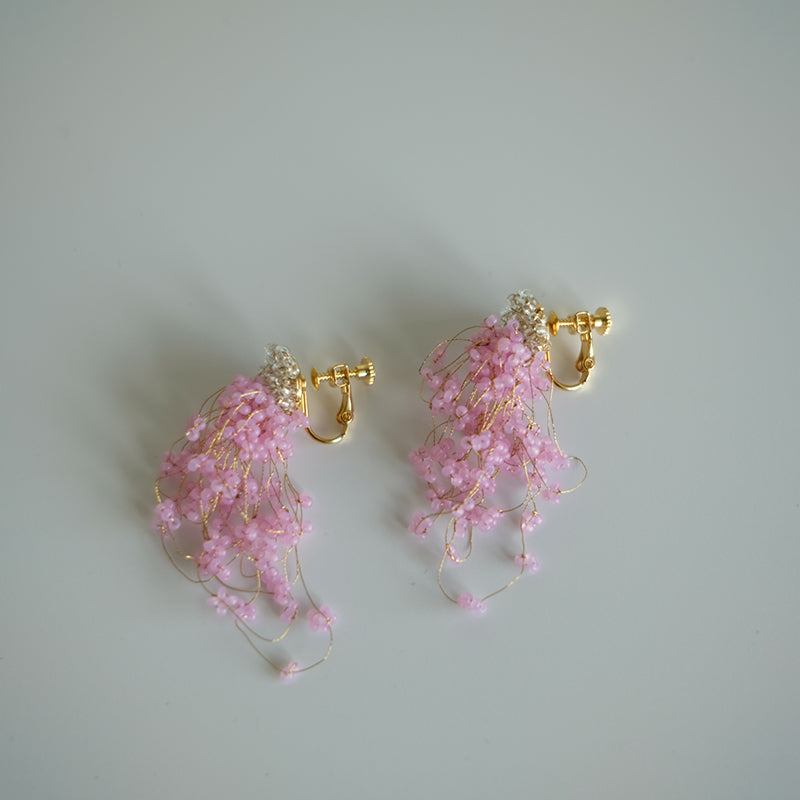 MoJone Handmade Original Bead Fringe Colorful Earrings and Clips for Female