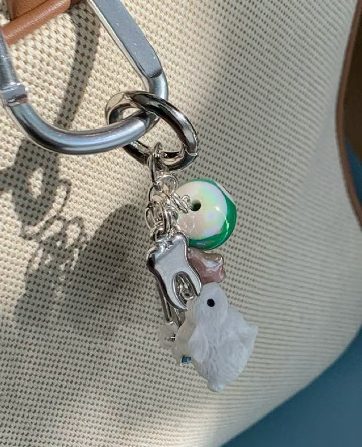 Cute bunny heart watch keychain, bag accessories.