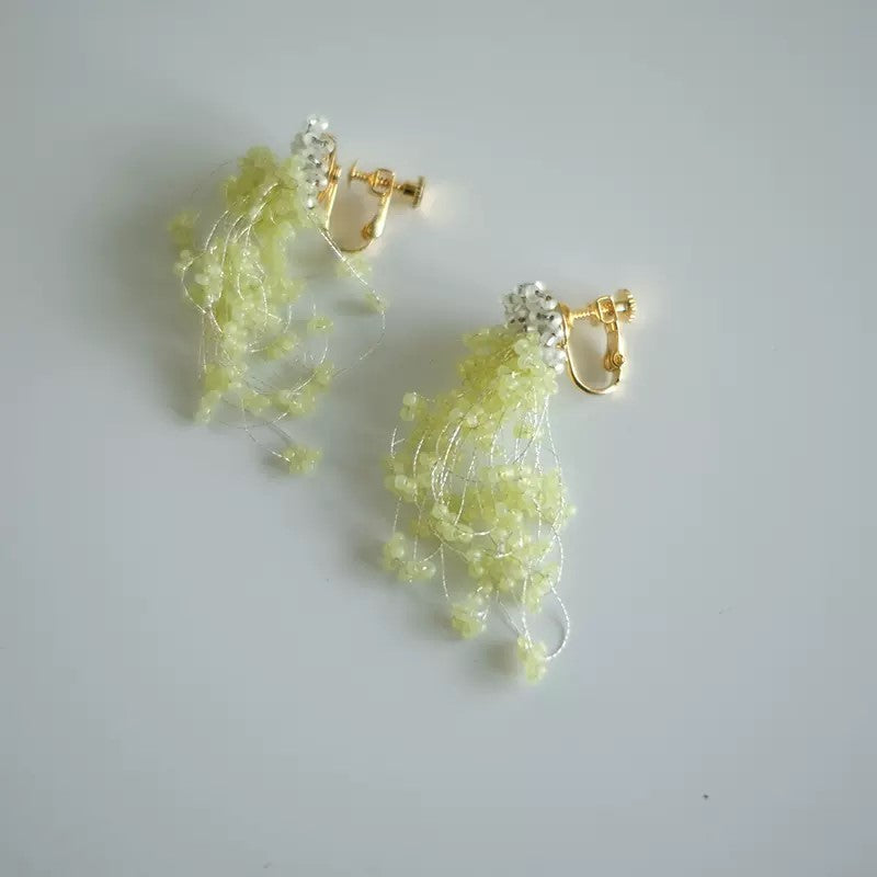 MoJone Handmade Original Bead Fringe Colorful Earrings and Clips for Female