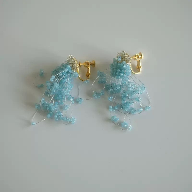 MoJone Handmade Original Bead Fringe Colorful Earrings and Clips for Female