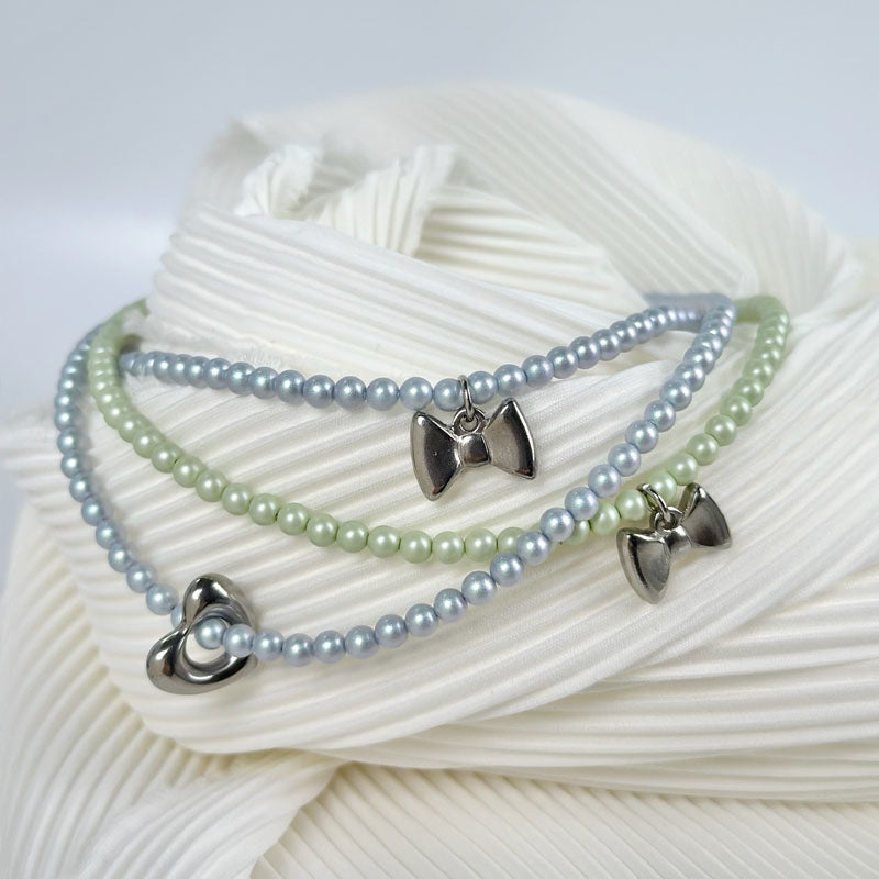 Pearl Necklace,Pearl Choker Necklace Titanium Steel Pendant Charm Lady Girlfriend Wedding Birthday Anniversary