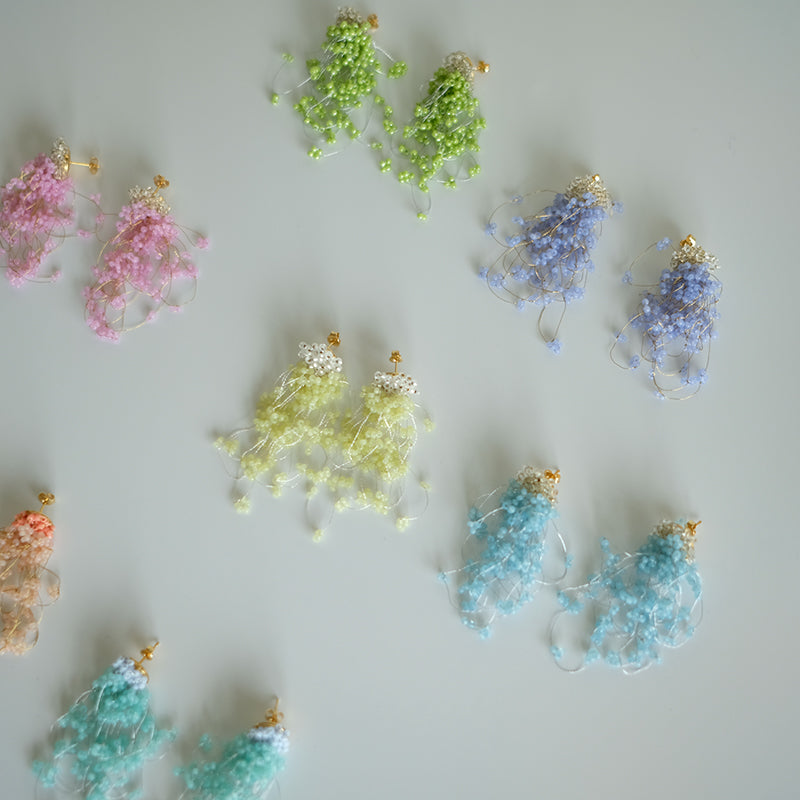 MoJone Handmade Original Bead Fringe Colorful Earrings and Clips for Female