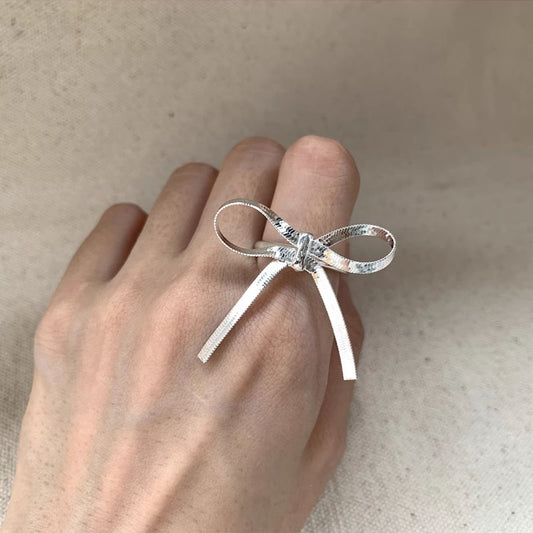 Sweet Bow Ring for Women Dainty Open Adjustable Bow Knot Ring,Butterfly Knot Ring Friendship Rings for Best Friends Statement Ring Wedding Jewelry Gifts