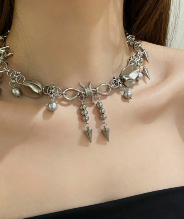 Cyber Punk Vintage Handmade Choker, Rivet Necklace, Y2K accessory, Perfect Unique Gift for Woman