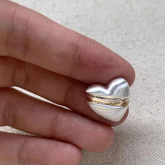 Retro Silvery Love Heart Shaped Stud Earrings Normcore Style,Wire Wound Earrings,Women Fashion Girl Bridal Jewelry