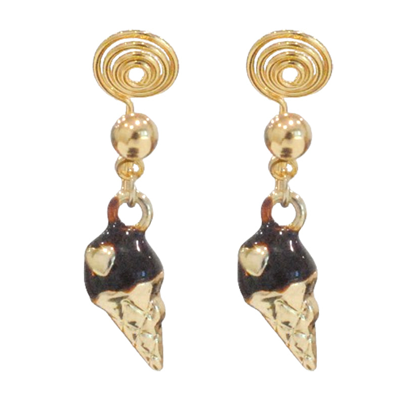 Painless Mosquito Coil Ear Cuff with GOODLUCK Letter Charm and Star Pendant and Ice Cream Cone